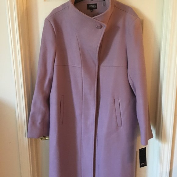 NWT!! JONES NEW YORK Lilac Wool Blend Envelope Collar Coat XXL - Picture 2 of 8